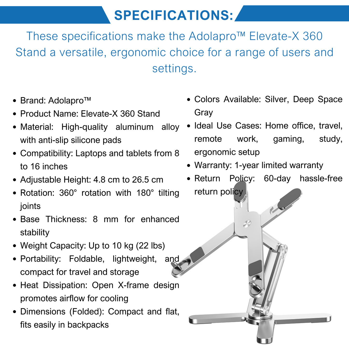 ขาตั้ง Adolapro™ Elevate-X 360