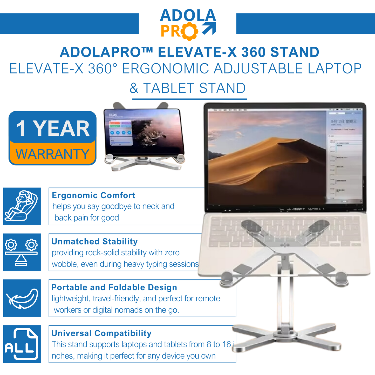 ขาตั้ง Adolapro™ Elevate-X 360
