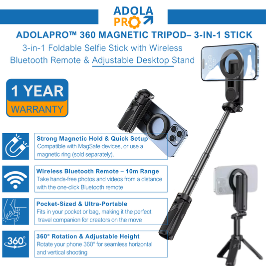 Adolapro™ 360 Magnetic Tripod