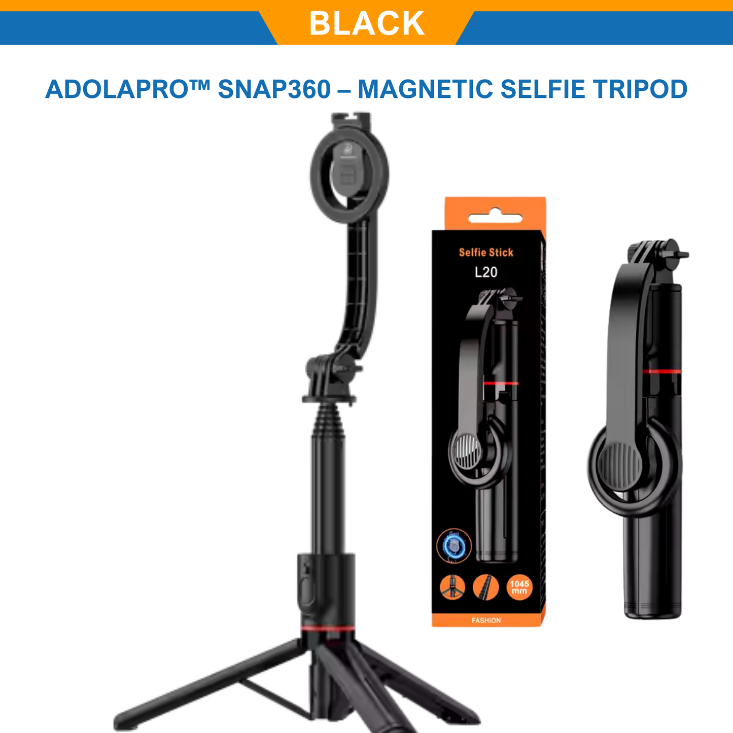 Adolapro™ Snap360 – ขาตั้งกล้องเซลฟี่แบบแม่เหล็ก