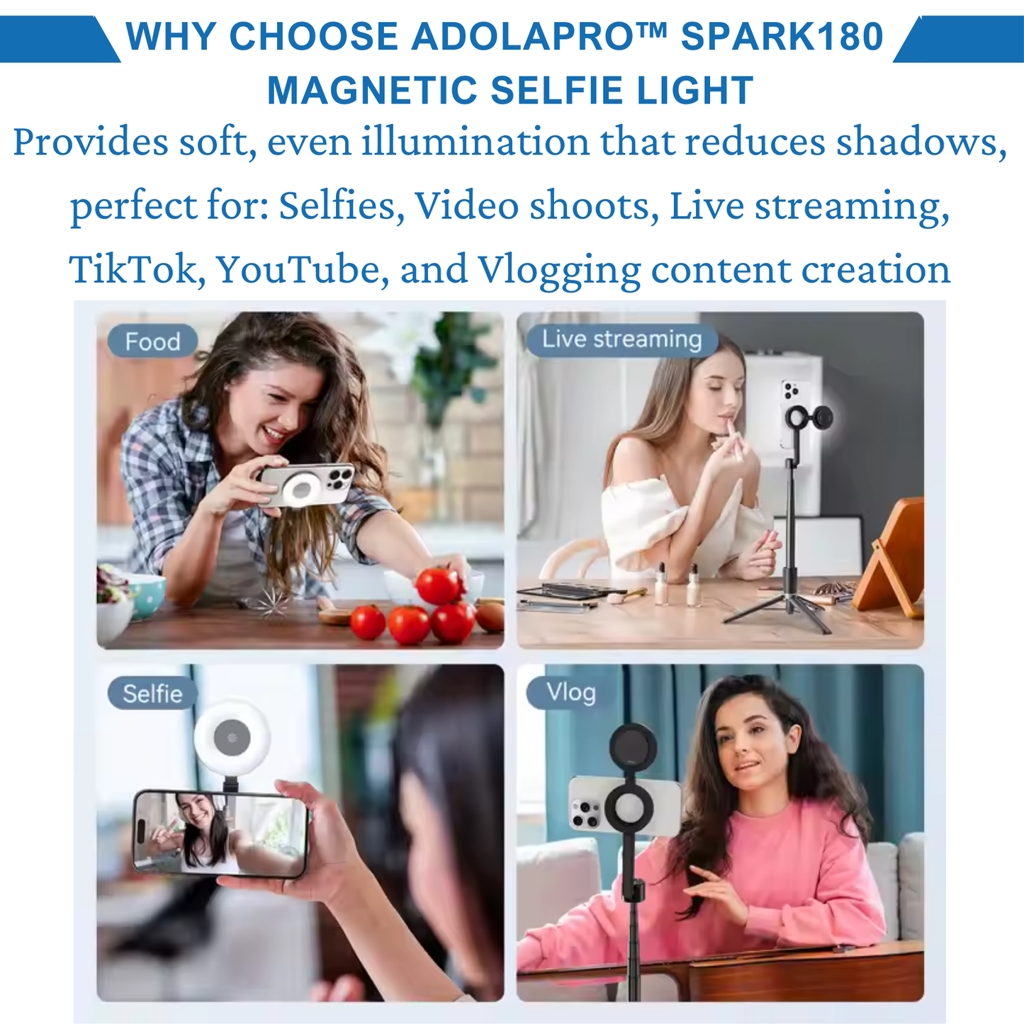 ไฟเซลฟี่แม่เหล็ก Adolapro™ Spark180