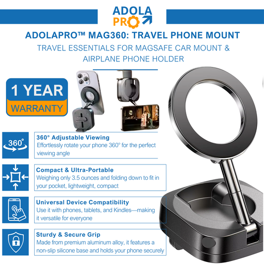 Adolapro™ Mag360: Travel Phone Mount