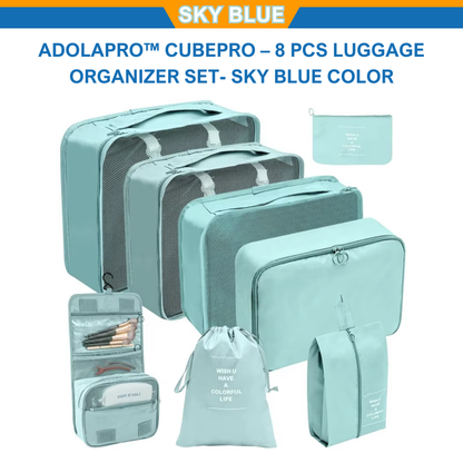 Adolapro™ CubePro – 8 PCS Luggage Organizer Set