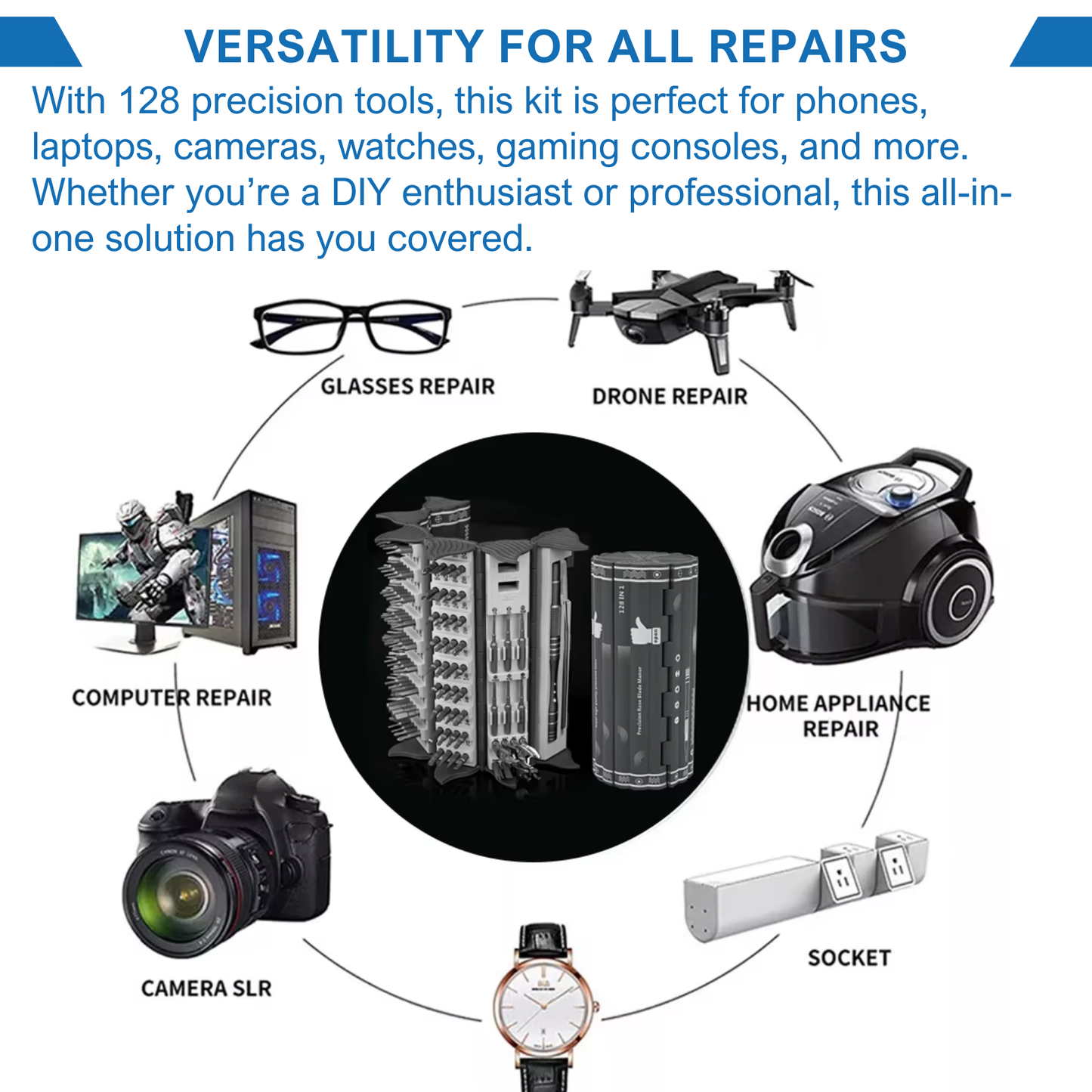 Adolapro™ 128-in-1 Magnetic Screwdriver Kit