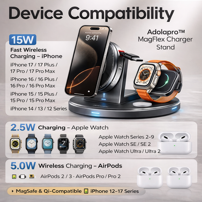 Adolapro™ MagFlex Charger Stand(for All Smartphones Cell Phone Smart Watch)